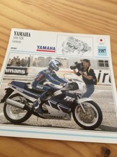 Yamaha 1000 FZR Génésis FZR1000 1987 Carte moto Collection Atlas Japon