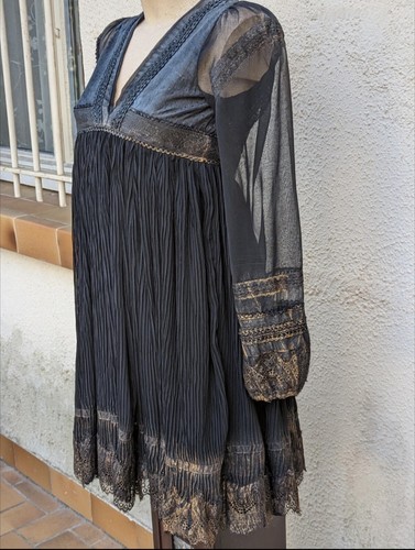 Robe empire noire - , crèpe
