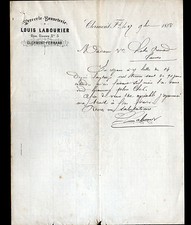 CLERMONT-FERRAND (63) MERCERIE BONNETERIE "Louis LABOURIER" en 1888