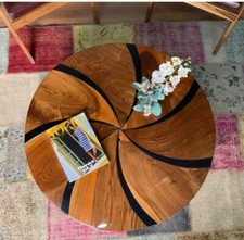 36 " Élégant Époxy Dîner Table Top Unique Personnalisé Résine Art Maison