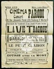 CINEMA PARODI Baraldi P. De Faix Corse Films muets Pathé Gaumont Flyer 1910s