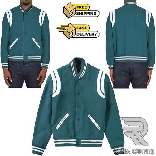 Unisex blue wool varsity - blue,