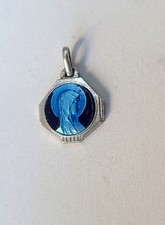 Médaille Lourdes émail bleu