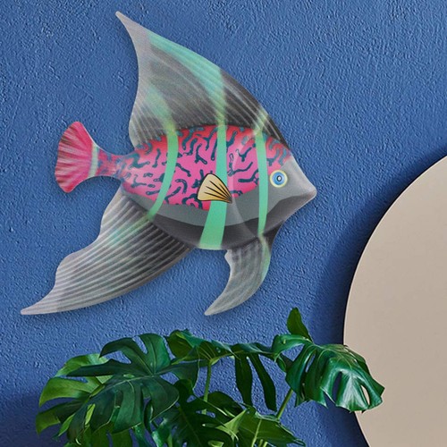 Mur poissons métal - mur, art
