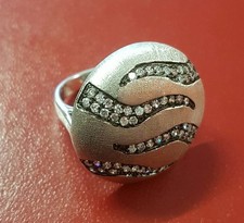 Bague imposante ronde - , argent