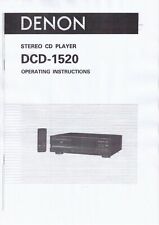 Manuel D'Utilisation Pour Denon DCD-1520
