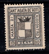 Sant'Agata de' Goti - Neuf ** 100% Italie fiscal 10 cents,Echantillon,Noir