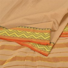 Tissu sari indien pêche vintage Sanskriti 100 % pur coton tissé premium