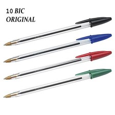 Lot de 4 BIC Cristal Original Stylos Bille Bleu/Noir/Rouge/Vert - 