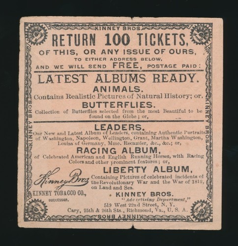 1889 kinney bros tobacco - kinney, bros.