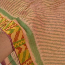 Tissu artisanal de sari indien vintage sanscrit 100 % pure soie tissée haut d...