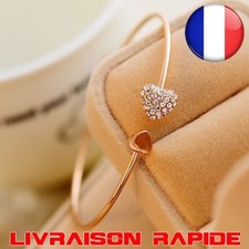 Bracelet double coeur strass