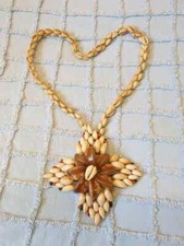 grand collier  vintage en coquillages Tahiti Polynésie 1970-1980 - 46 cm