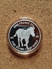 REPUBLIQUE DU TCHAD - ZEBRE DE 2022 - 1 OZ ARGENT - 5000 FRANCS CFA