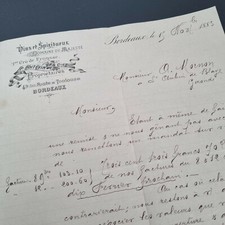 Facture Ancienne Domaine Du Majesté 1er Cru Fronsac Poitevin Bordeaux 1883