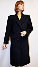 BURBERRYS Vintage 80s blue navy wool & camel coat 46EUR 14US made in Spain