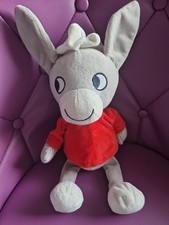Doudou peluche âne Trotro gris blanc rouge 2017  Gallimart 33 Cm