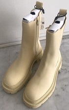 Boots bottines montante Technologie Latex Jaune pastel Semelle Track Zip ZARA 38