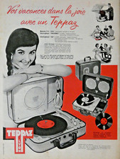 PUBLICITÉ DE PRESSE 1958 TEPPAZ MALLETTE T.D ECO ELECTROPHONE 336 - ADVERTISING
