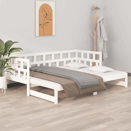 Lit coulissant blanc bois - coulissant,