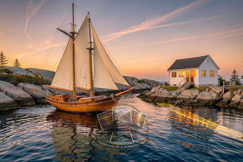Classic wooden sloop cream - wooden,