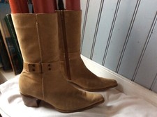 Bottines vintage daim camel .t 39,5  (G/G/V)