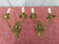 PAIRE D' APPLIQUES EPOQUE DEBUT 1900 DE STYLE LOUIS XV EN BRONZE