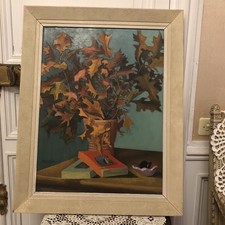 TABLEAU ENCADRÉ HUILE SUR TOILE « NATURE MORTE D’AUTOMNE «