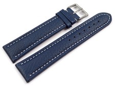 Bracelet montre cuir de veau grainé bleu 18mm 20mm 22mm 24mm NEUF