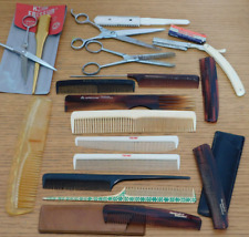 vintage LOT PEIGNE swiss COIFFEUR ciseau RASOIR coupe choux TOHRI rachel CESAR