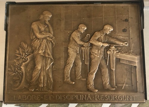Médaille plaque bronze - en,