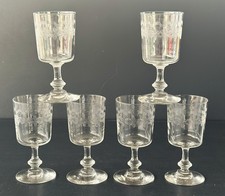 6 verres en cristal décor de frises grecques Antique French Cristal Glass