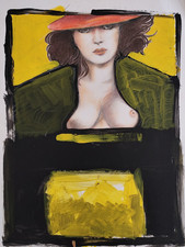 gouache vintage portrait de