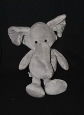 Peluche doudou bouillotte éléphant L.Dake en Zn noyaux de cerise 30 cm NEUF
