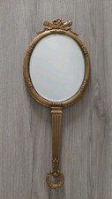 SUPERBE MIROIR FACE A MAIN BRONZE 19EME