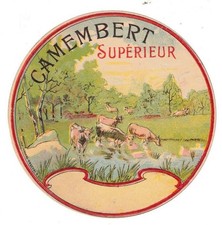 Ancienne étiquette de camembert de Normandie supérieur