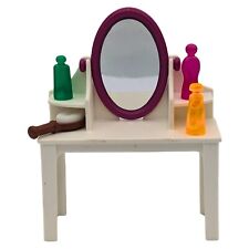 Playmobil lot toilette blanc/rose miroir chambre mobilier ville