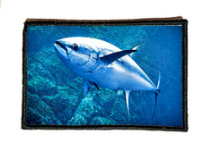 Patch MORALE 5x8cm "PECHE THON ROUGE" Broderie PRINT Design Fun Militaire