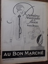 AU BON MARCHE BOUCICAUT + jeu MAH JONG publicité papier ILLUSTRATION 1925 col