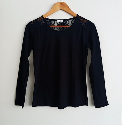 Shirt noir dentelle - t-shirt,