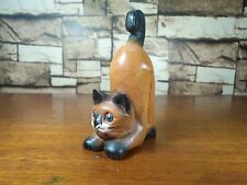 Figurine chaton en bois cul