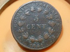 LOUIS PHILIPPE I - COLONIES FRANCAISES - 5 CENT - 1841 A - RARE & QUALITE TB !