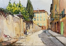 RARE Tableau Aquarelle 38x57