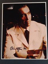 Photo signée Christopher Lee - Autographe COA Bond 007 L'Homme au pistolet d'or