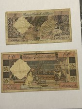 2 Billets Banque D’Algérie (5-10 Dinars) 1964