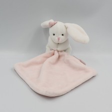 Doudou et compagnie lapin blanc rose noeud mouchoir - 25598