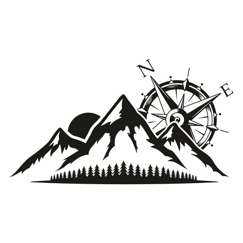 Montagne autocollant camping - montagne, autocollant,