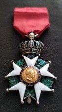 BELLE LÉGION D'HONNEUR CHEVALIER SECOND EMPIRE NAPOLÉON MÉDAILLE ARGENT + OR 19e