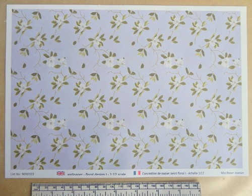 Papier peint motif floral - –,