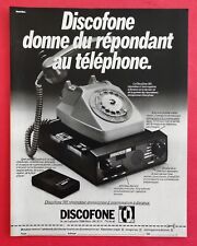 Publicité de presse: TELEPHONE Répondeur - Enregistreur DISCOPHONE 385 - 1980
